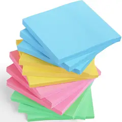 NICE - 1200 Notas Adhes Marcad. Post Neon Papel (Cuadrad)10x7.6cm