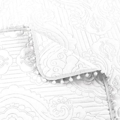 Imagen 2 del producto Cubrecama Quilt De Verano (Queen) Pompones - Blanco - 2 plazas
