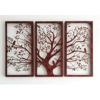 CUADRO ARBOL DE LA VIDA MARRON ARTESANAL MADERA MDF 3MM 35x60 C/U