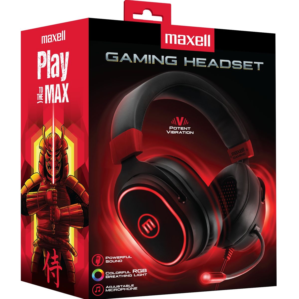 MAXELL - Audífonos Gamer Maxell H-MIC 1200 Led Usb Samurai Con Microfono RGB