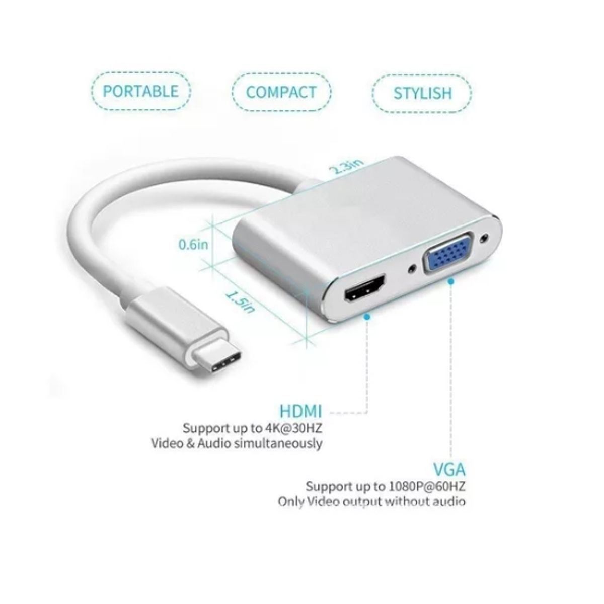 OFERTABKN - Adaptador Usb Tipo C A Hdmi Y Vga