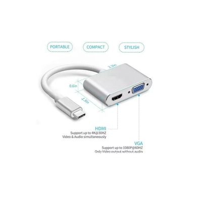 Imagen 2 del producto Adaptador Usb Tipo C A Hdmi Y Vga