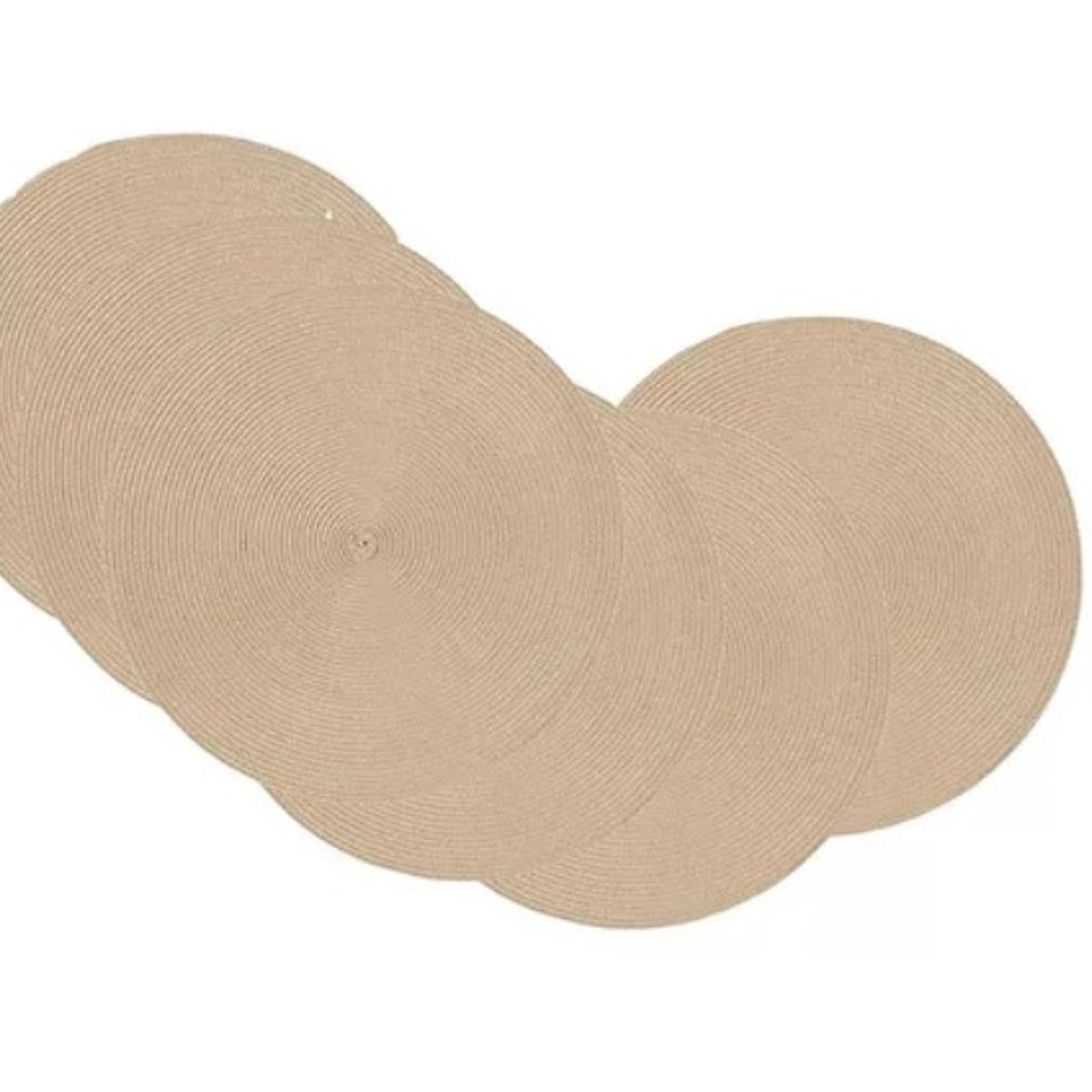 GENERICO - Set De 6 Individuales Redondos Trenzados 38 Cm Beige