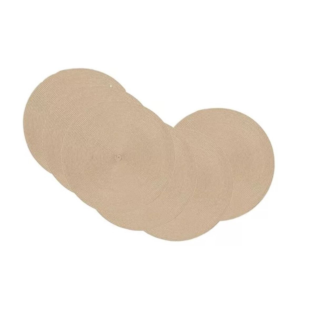 GENERICO - Set De 6 Individuales Redondos Trenzados 38 Cm Beige