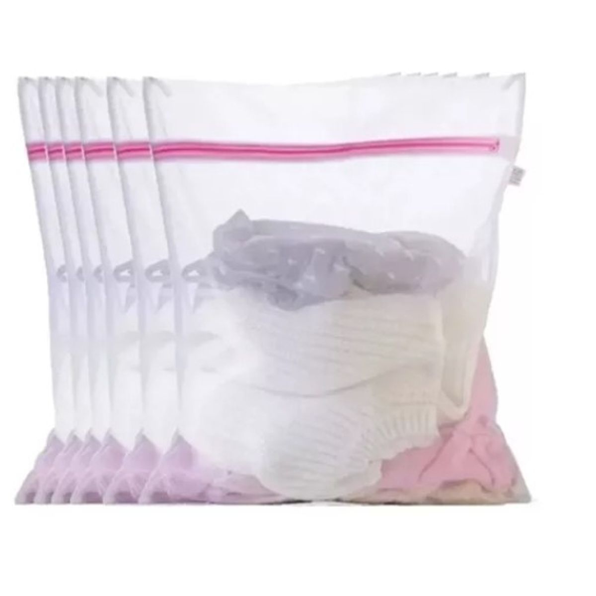 GENERICO - Malla Bolsa Acolchada Lavado Ropa Lencería 60 X 50 Pack X 6