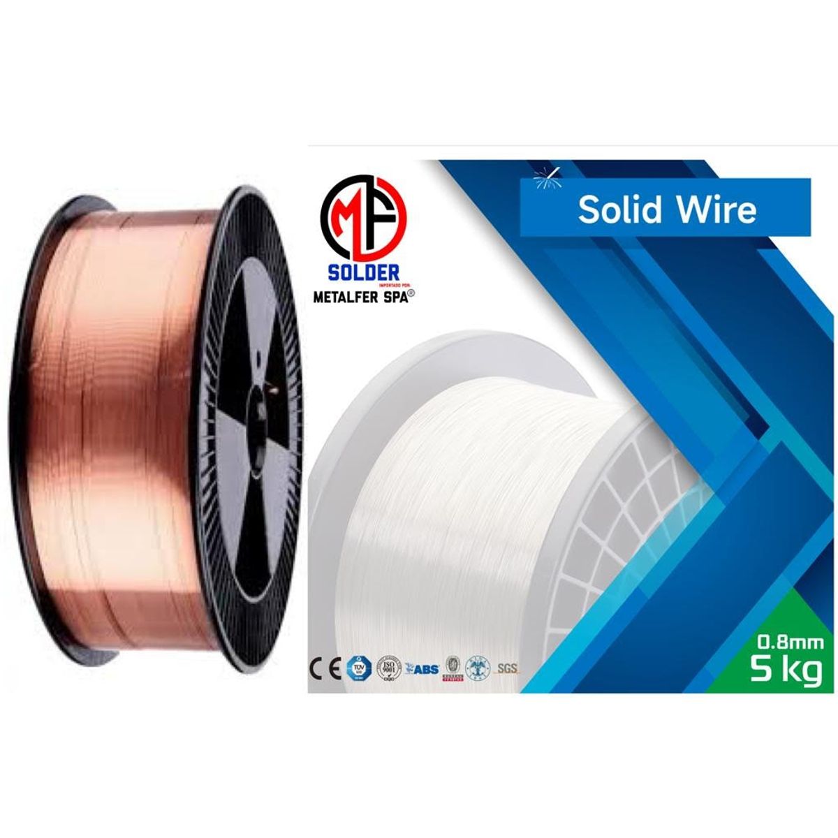 METALFER - Soldadura Alambre Solido Mig de 0,8 mm de 5 kg