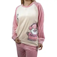 MEDIA LUNA - Pijama Mujer Polar Temporada Invierno Diseño Pinguino