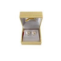 Aros Pegados de Perlas de N° 9 Enchapado en Oro