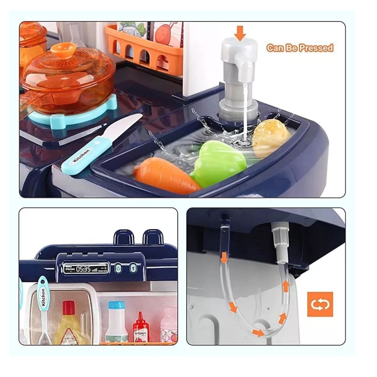 GENERICO - Set De Cocina Juguete Con Luz Sonido Agua Vapor Niñas