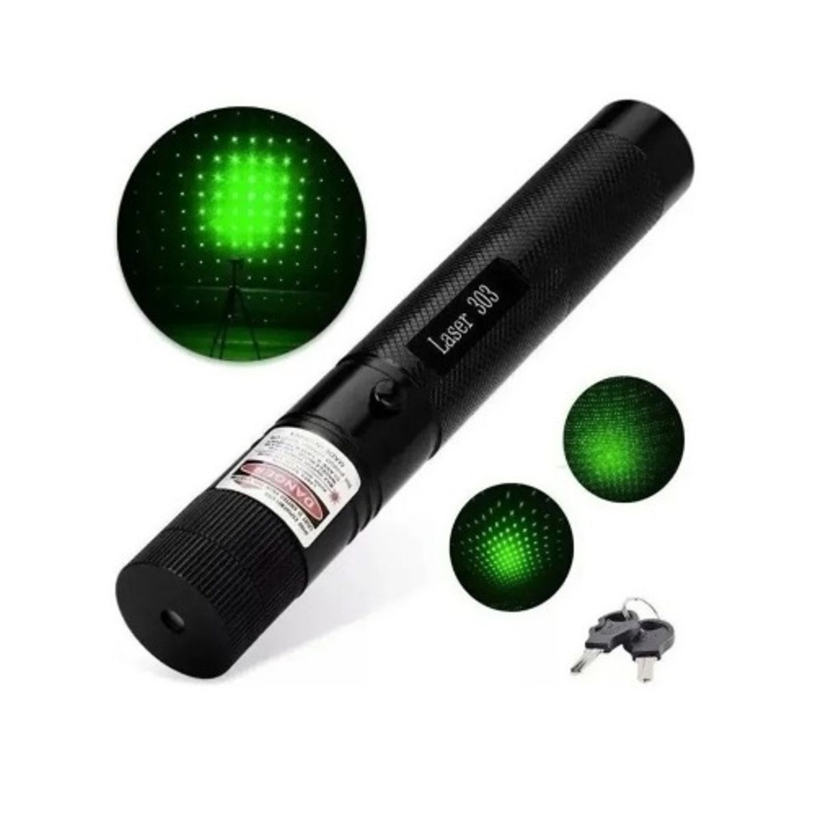 GENERICO - Laser Puntero Verde Astronómico Batería 10.000 Mw + Llave