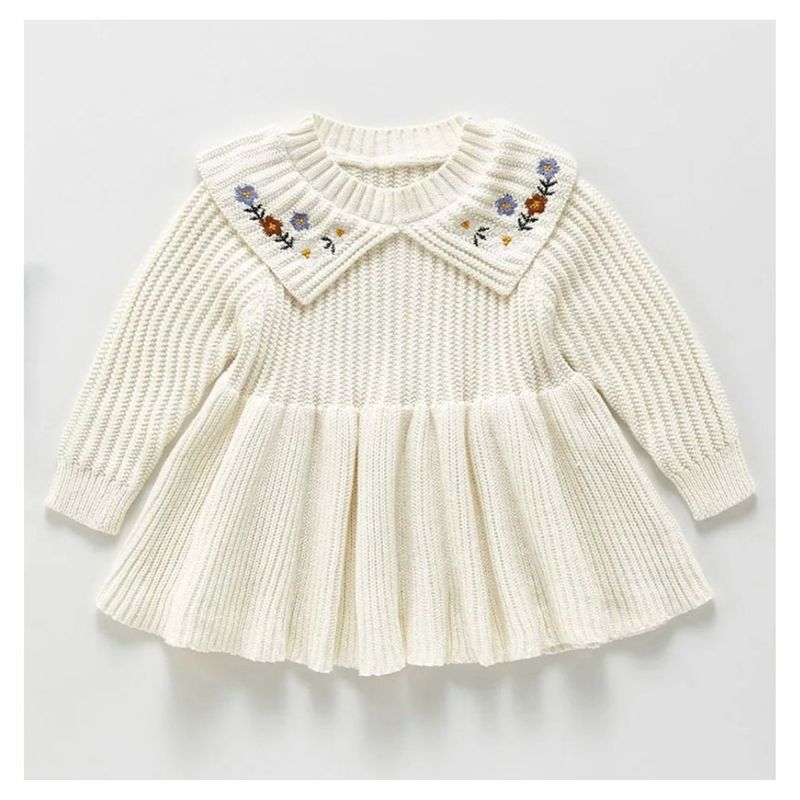 GENERICO - VESTIDO BEBÉ NIÑA INVIERNO TEJIDO PEQUEÑA LUZ