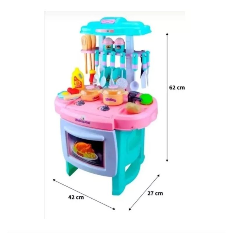 GENERICO - Cocina Simulación Luz Y Sonido C/accesorios 27 Pzs Kids Toys
