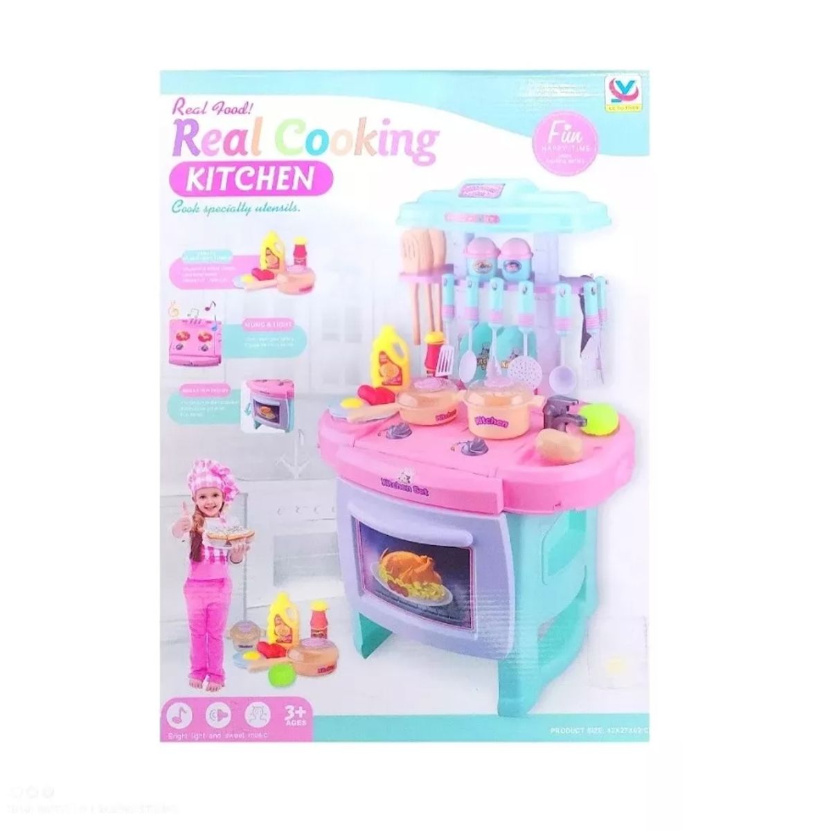 GENERICO - Cocina Simulación Luz Y Sonido C/accesorios 27 Pzs Kids Toys