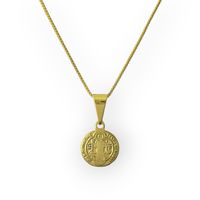 Collar Medalla San Benito Veneciana Enchapado Oro 18K