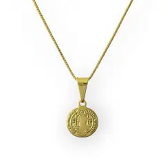 ANDREA COGGIOLA JOYAS - Collar Medalla San Benito Veneciana Enchapado Oro 18K