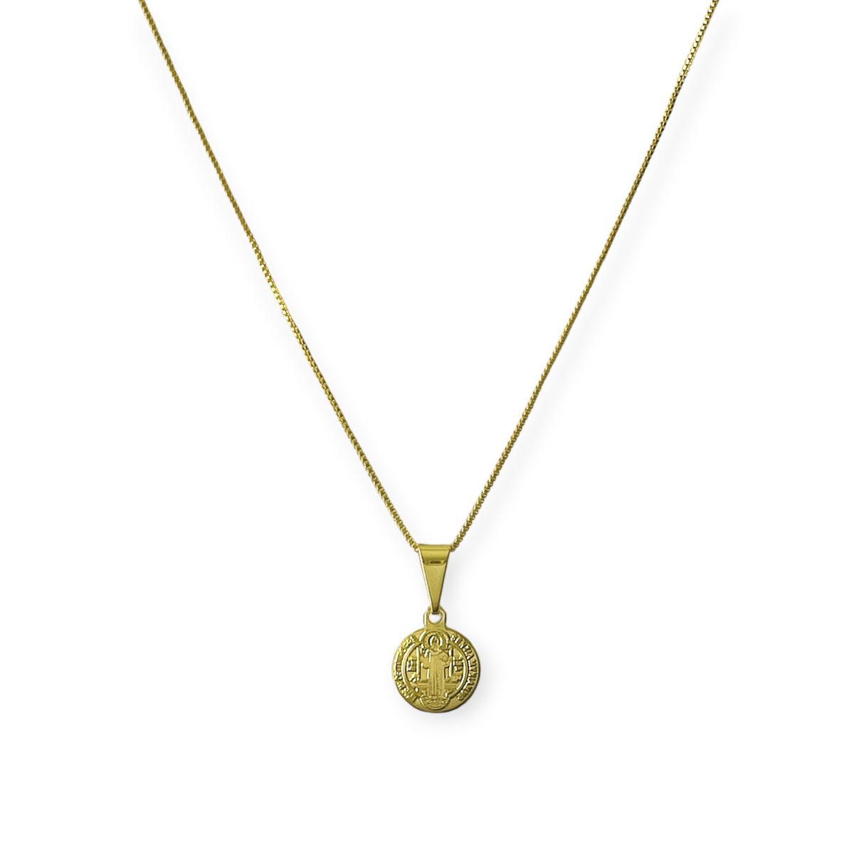 COGGIOLA - Collar Medalla San Benito Veneciana Enchapado Oro 18K