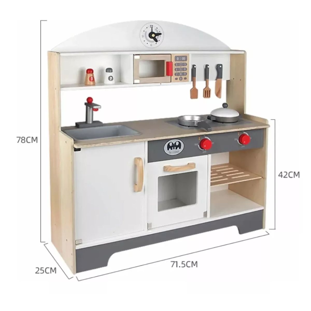 GENERICO - Cocina De Madera Para Niños Y Niñas Con Horno De Juguete