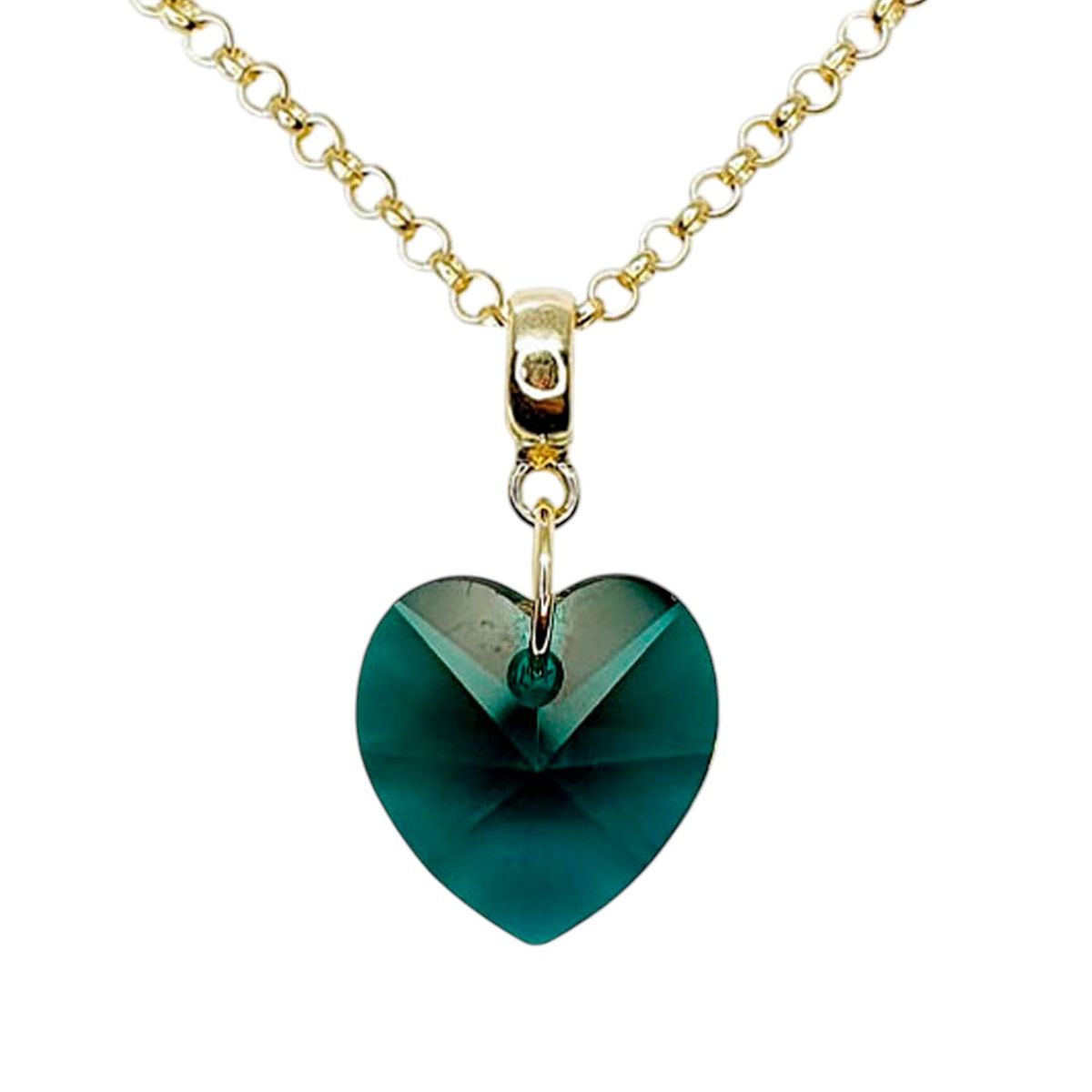 JOYAS MONTERO - Collar Gran Romance Gold 24K  creado con cristales de Swarovski® Emerald