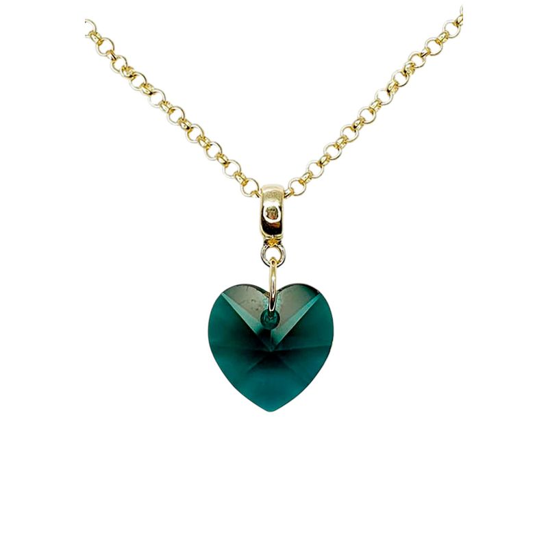 JOYAS MONTERO - Collar Gran Romance Gold Cristal Genuino Emerald