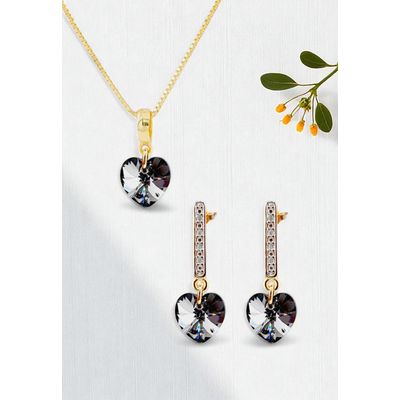 Imagen 2 del producto Conjunto Romance Gold 24K creado con cristales de Swarovski® Silver Night