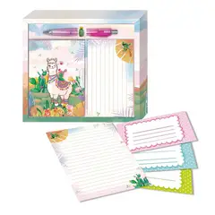 GENERICO - Diario de vida bolígrafo sobres y esquelas diseño Llama