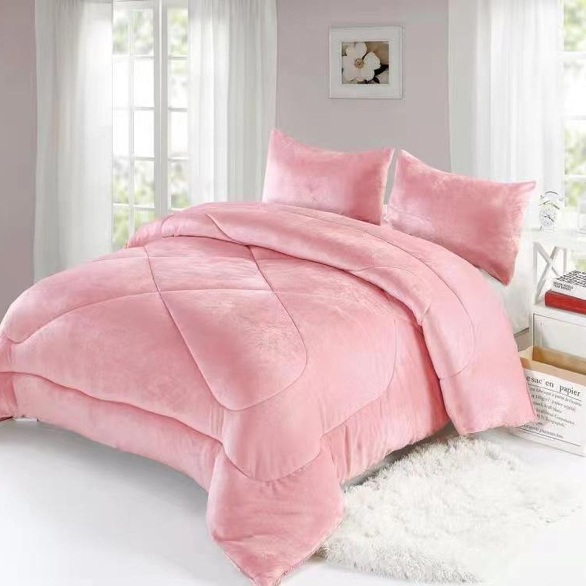 ANGELES DEL HOGAR - COBERTOR DE INVIERNO CON CHIPORRO PLAZA Y MEDIA DISEÑOS