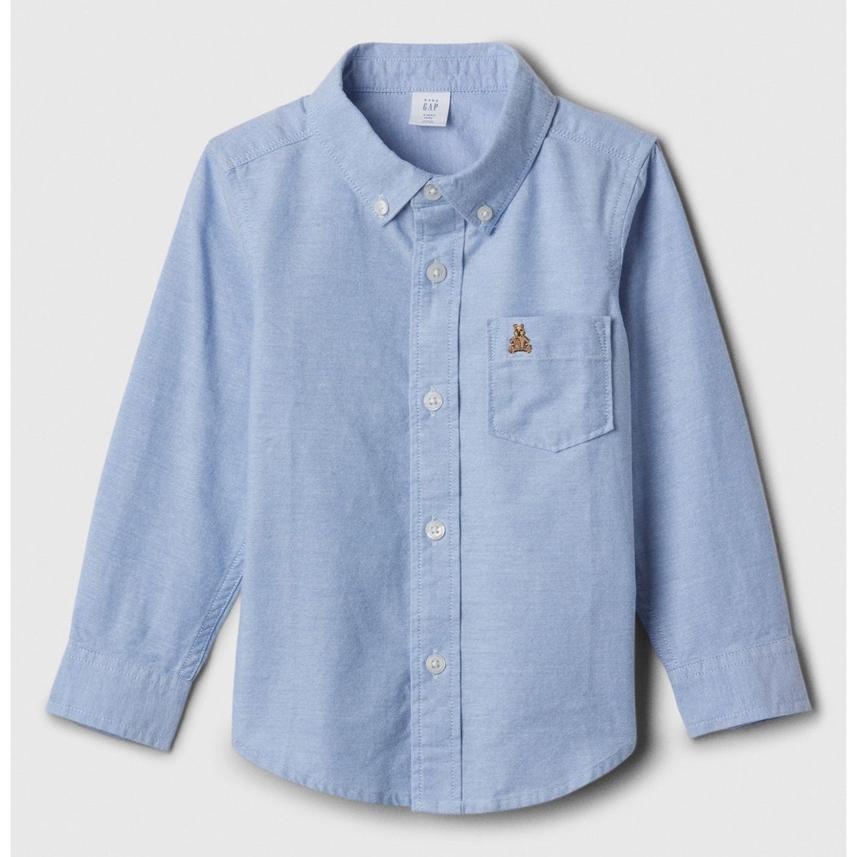 GAP - Camisa Toddler Niño Oxford Manga Larga Azul GAP