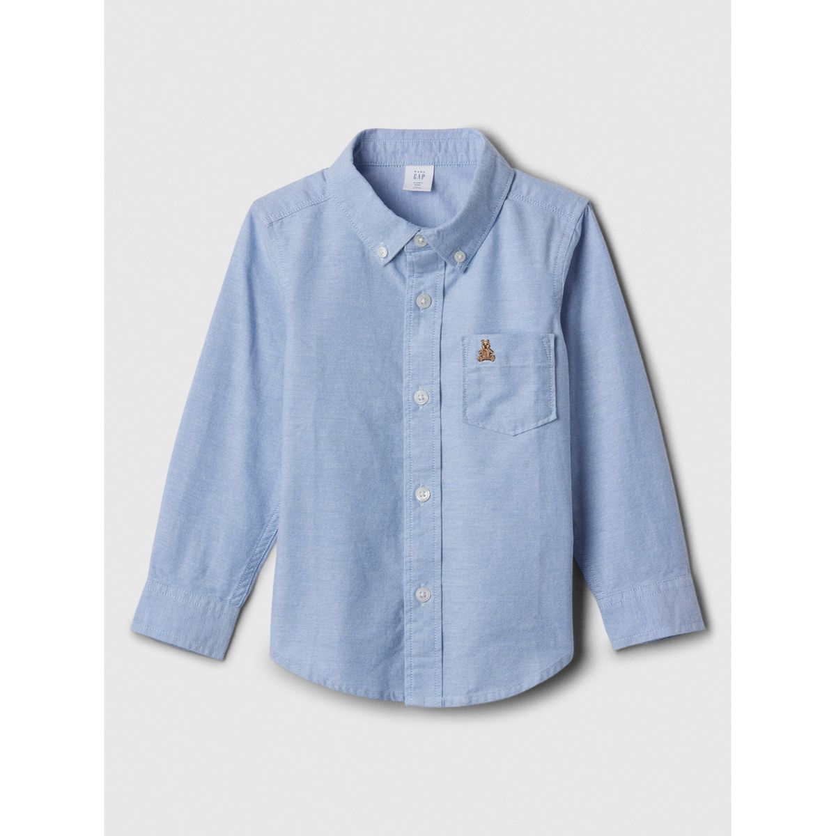 GAP - Camisa Toddler Niño Oxford Manga Larga Azul GAP