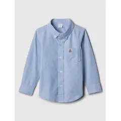 GAP - Camisa Toddler Niño Oxford Manga Larga Azul