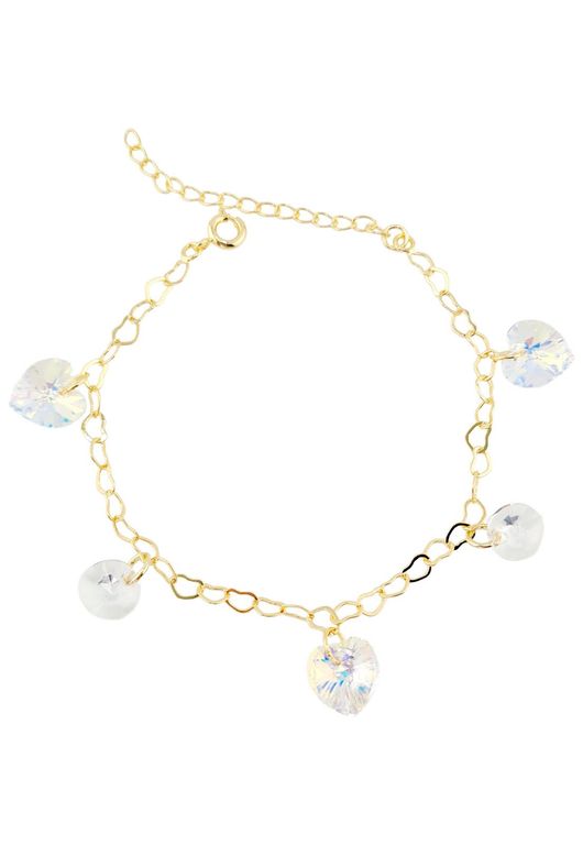 Pulsera Romance Gold 24K creado con cristales de Swarovski Aurora Boreal Dorado TALLA UNICA