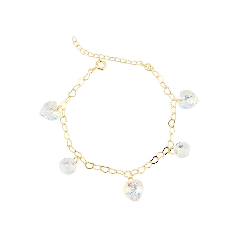 JOYAS MONTERO - Pulsera Romance Gold Baño de Oro 24k Cristal Genuinos Aurora Boreal