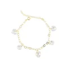 JOYAS MONTERO - Pulsera Romance Gold Baño de Oro 24k Cristal Genuinos Aurora Boreal