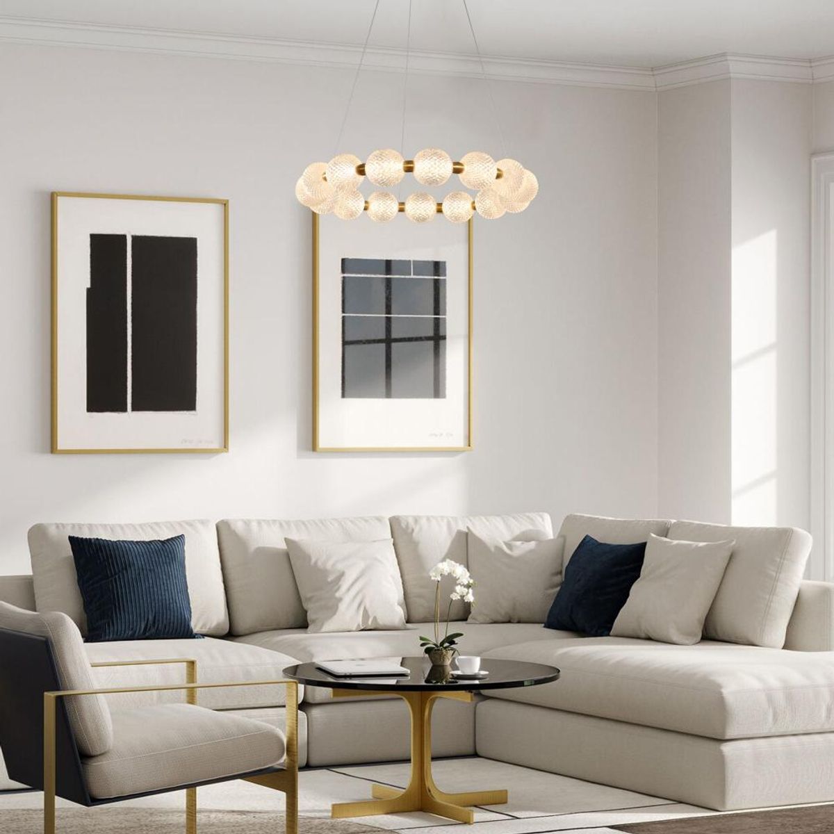 BOSCO - LAMPARA COLGANTE LED COLLARES - Dorado