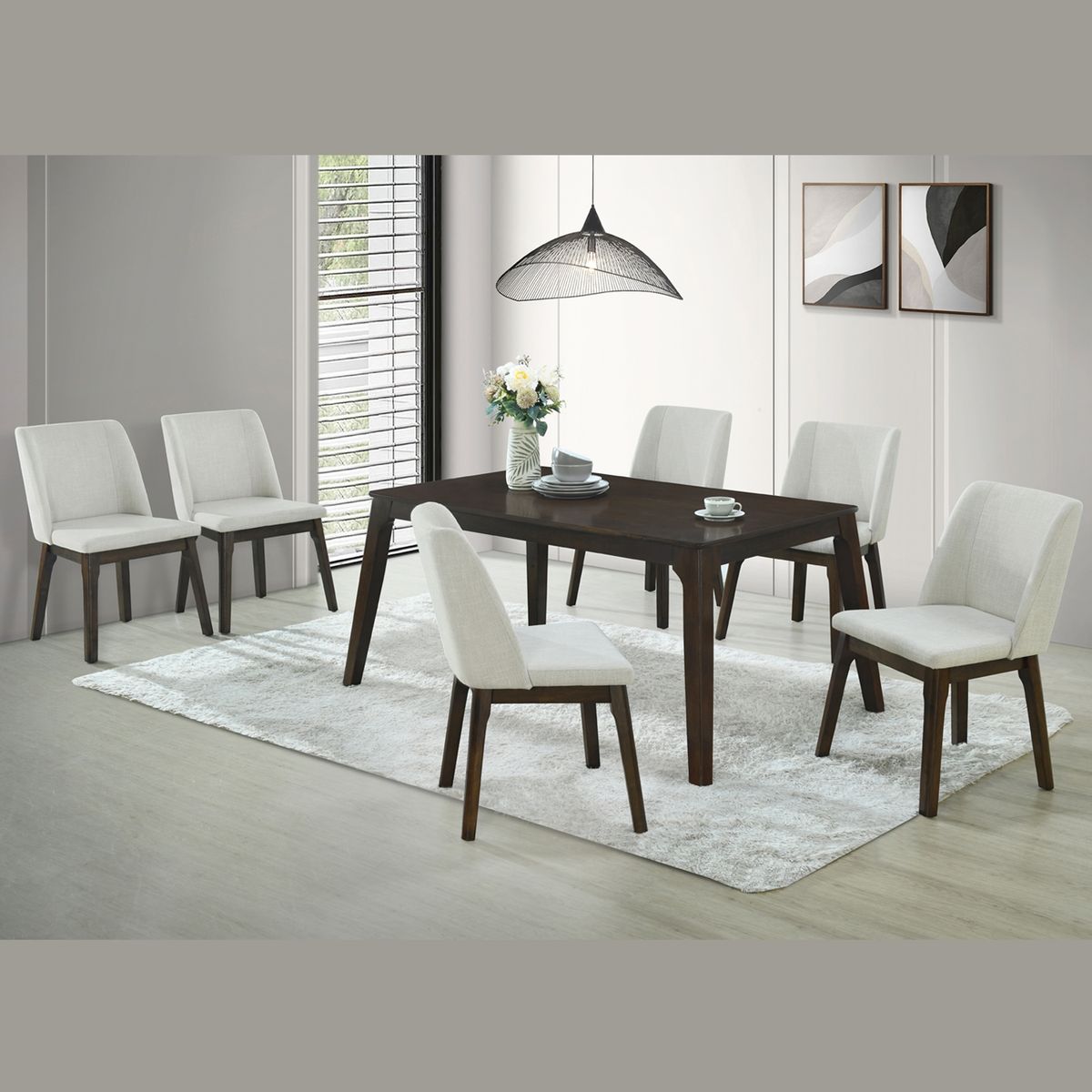 AMUV - SET DE COMEDOR 6 SILLAS MONET NATURAL