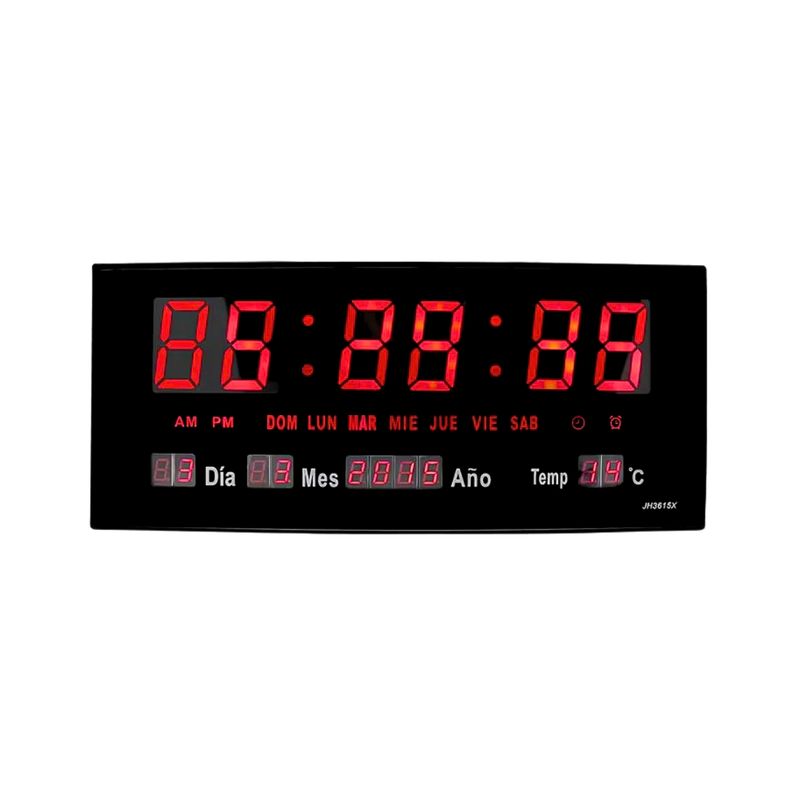 GENERICO - Reloj Digital Led Rectangular + Calendario Alarma - Jh3615