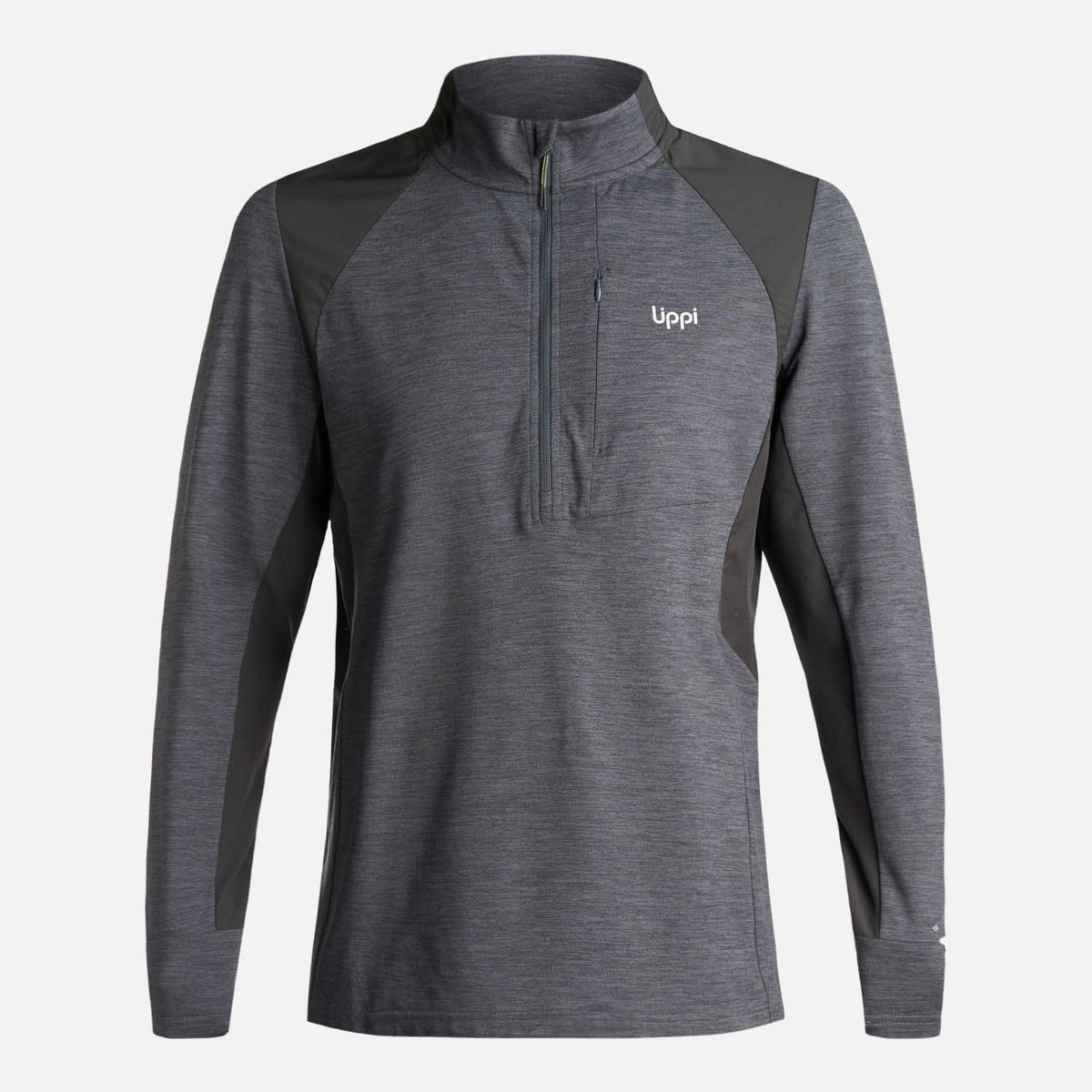 LIPPI - Poleron Hombre Egger 1/4 Zip Melange Negro Lippi