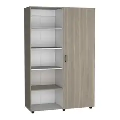 FMFURNITURE - Closet 1 Puerta 5 Repisas Fm-013C - Café Oscuro