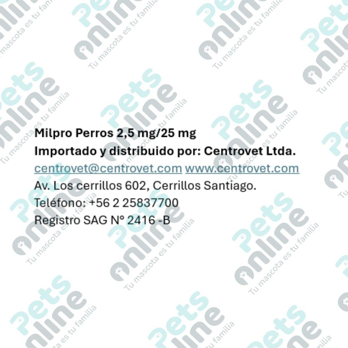VIRBAC - Milpro Antiparasitario Interno Perro 2,5mg/25mg  Virbac 2 Comprimidos