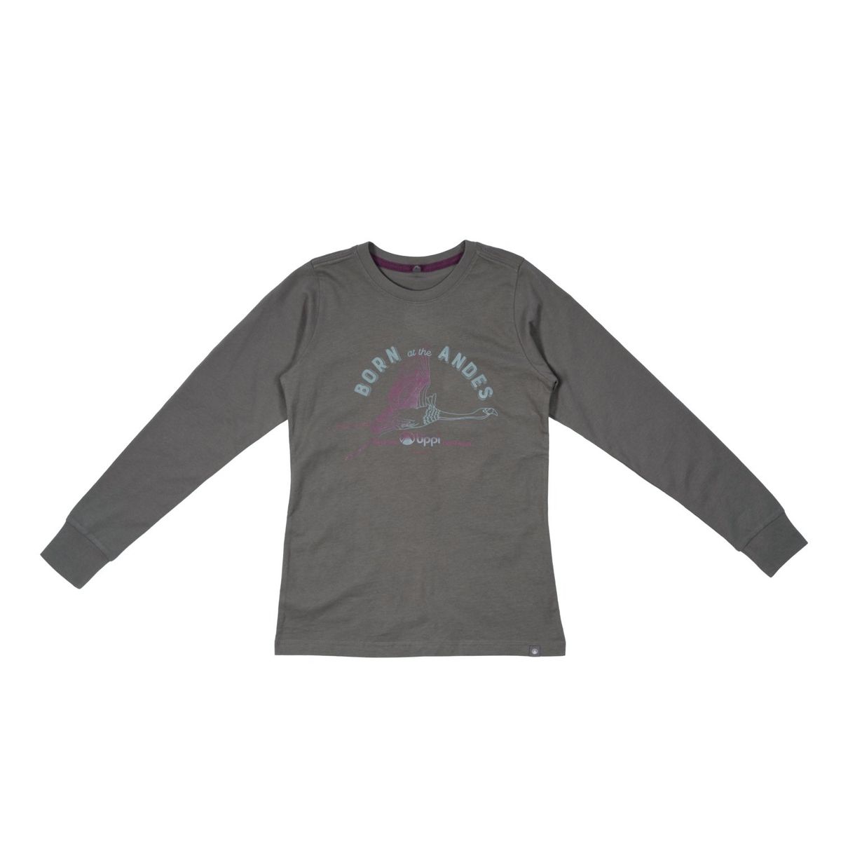 LIPPI - Polera Teen Girl Range Long-Sleeve Cotton T-Shirt Azul Grisaceo Lippi