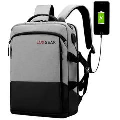 LUXGEAR - Mochila Notebook Oficina UrbanTech Impermeable - Gris