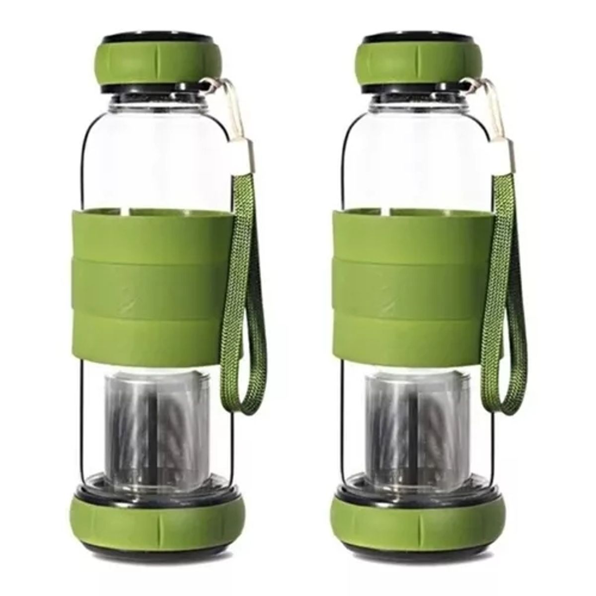 GENERICO - Pack X2 Infusores Te Botella Vidrio Con Infusor 500 Ml Mate