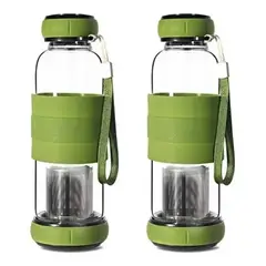 GENERICO - Pack X2 Infusores Te Botella Vidrio Con Infusor 500 Ml Mate