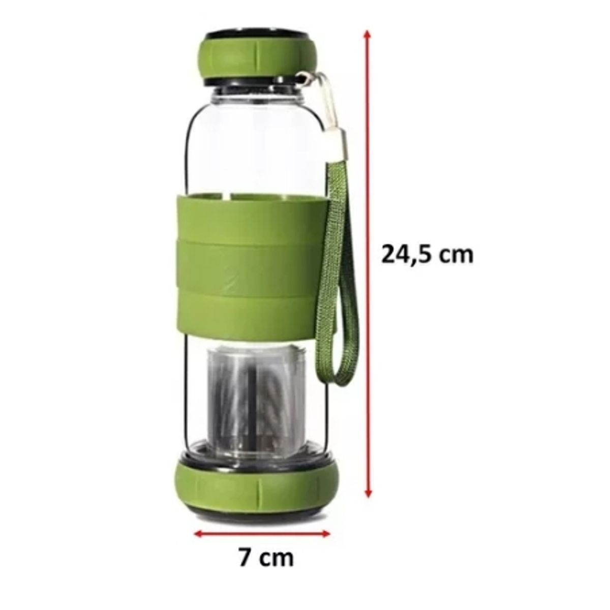 GENERICO - Pack X2 Infusores Te Botella Vidrio Con Infusor 500 Ml Mate