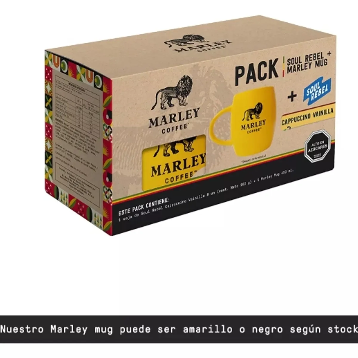 MARLEY COFFEE - Marley Mug amarillo + Soul Rebel Capuccino Vainilla