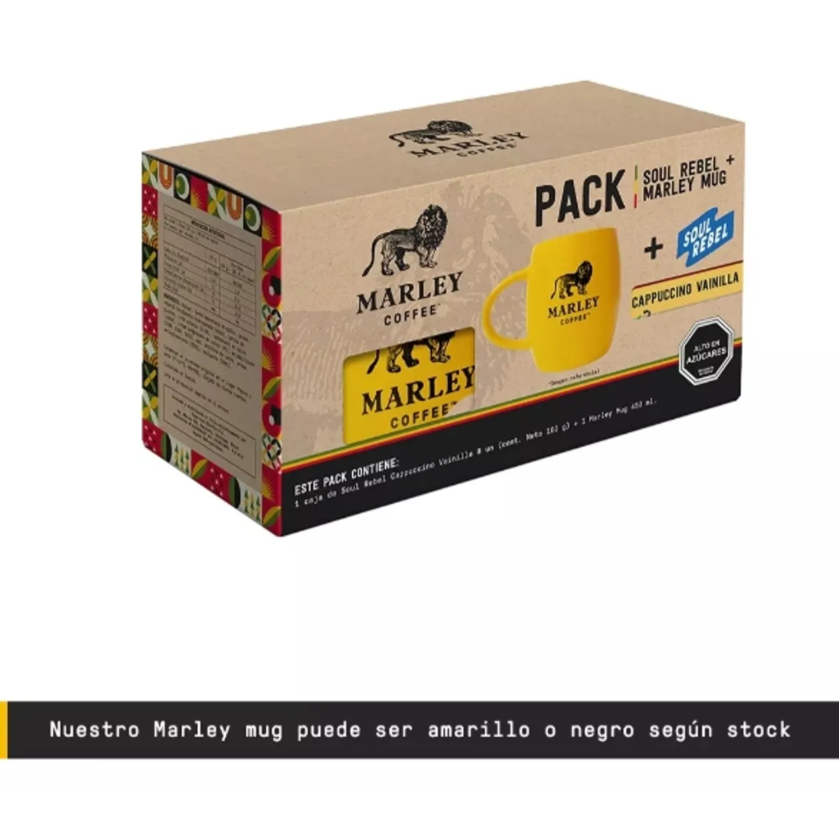 MARLEY COFFEE - Marley Mug amarillo + Soul Rebel Capuccino Vainilla