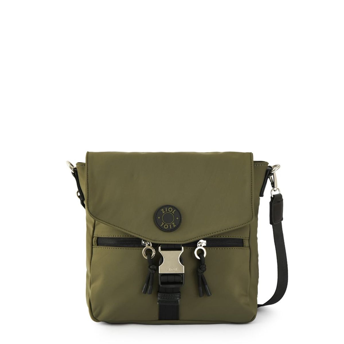 ZIOL - Cartera bandolera con tapa elvas mediana verde oliva