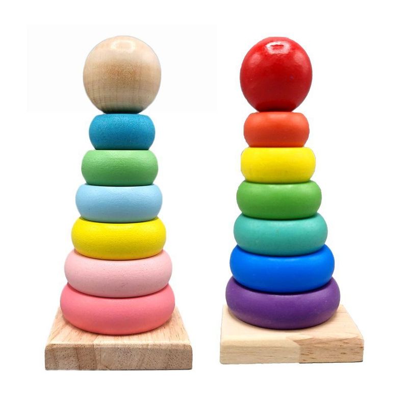 ARTIDIX - Torre con aros para encaje Rainbow Tower Juguete De Madera