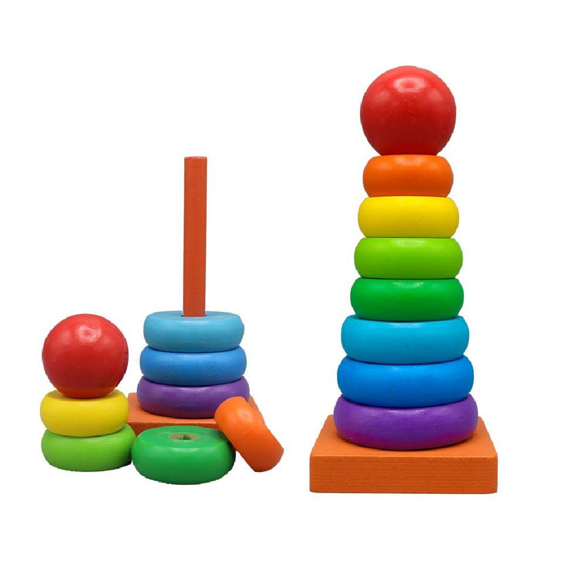 ARTIDIX - Torre con aros para encaje Rainbow Tower Juguete De Madera