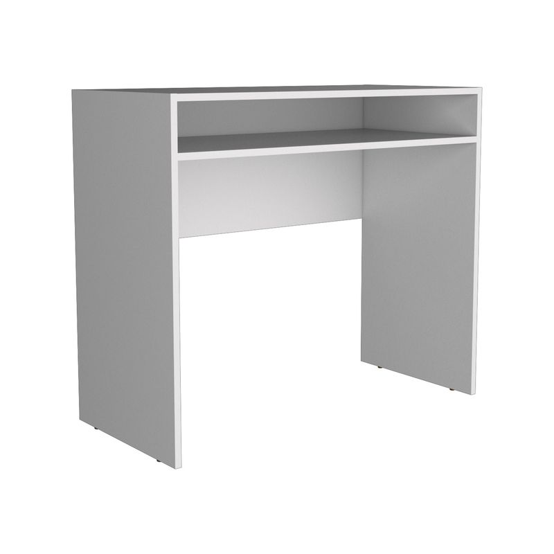 FMFURNITURE - Escritorio con Repisa - Blanco 77x89.2x42.3 cm