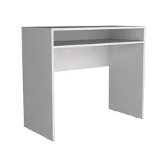 FMFURNITURE - Escritorio con Repisa - Blanco 77x89.2x42.3 cm